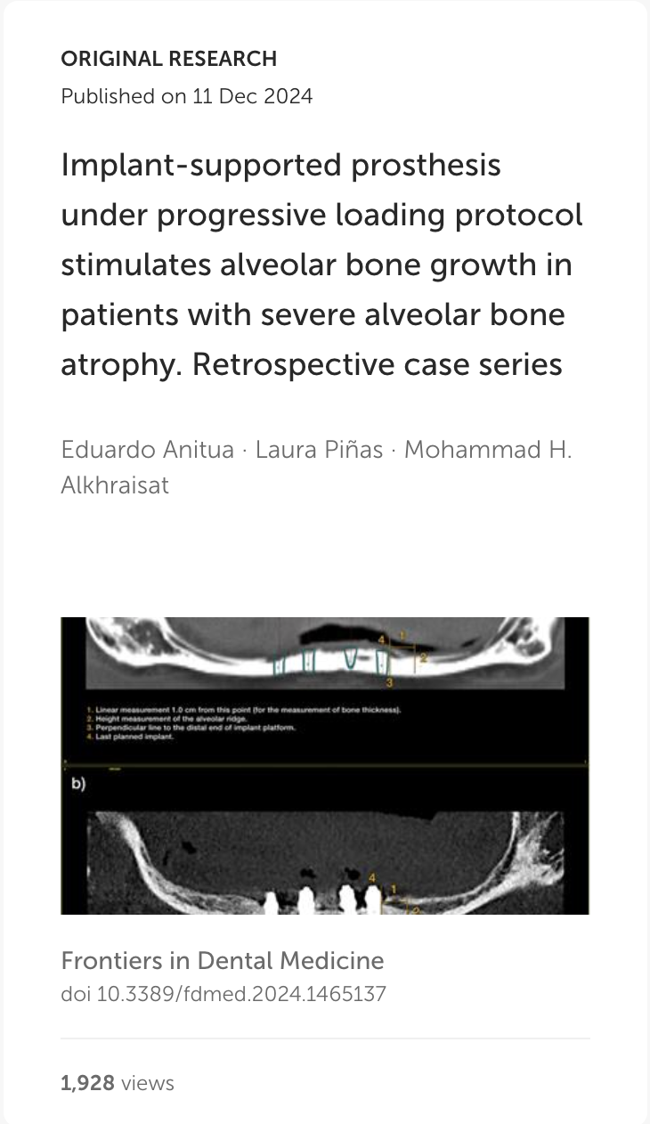 Implant-supported prosthesis under progressive loading protocol stimulates alveolar bone growth in patients with severe alveolar bone atrophy. Retrospective case series