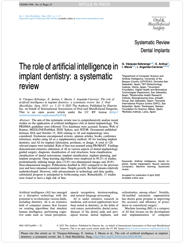 The role of artificial intelligence in implant dentistry: a systematic review